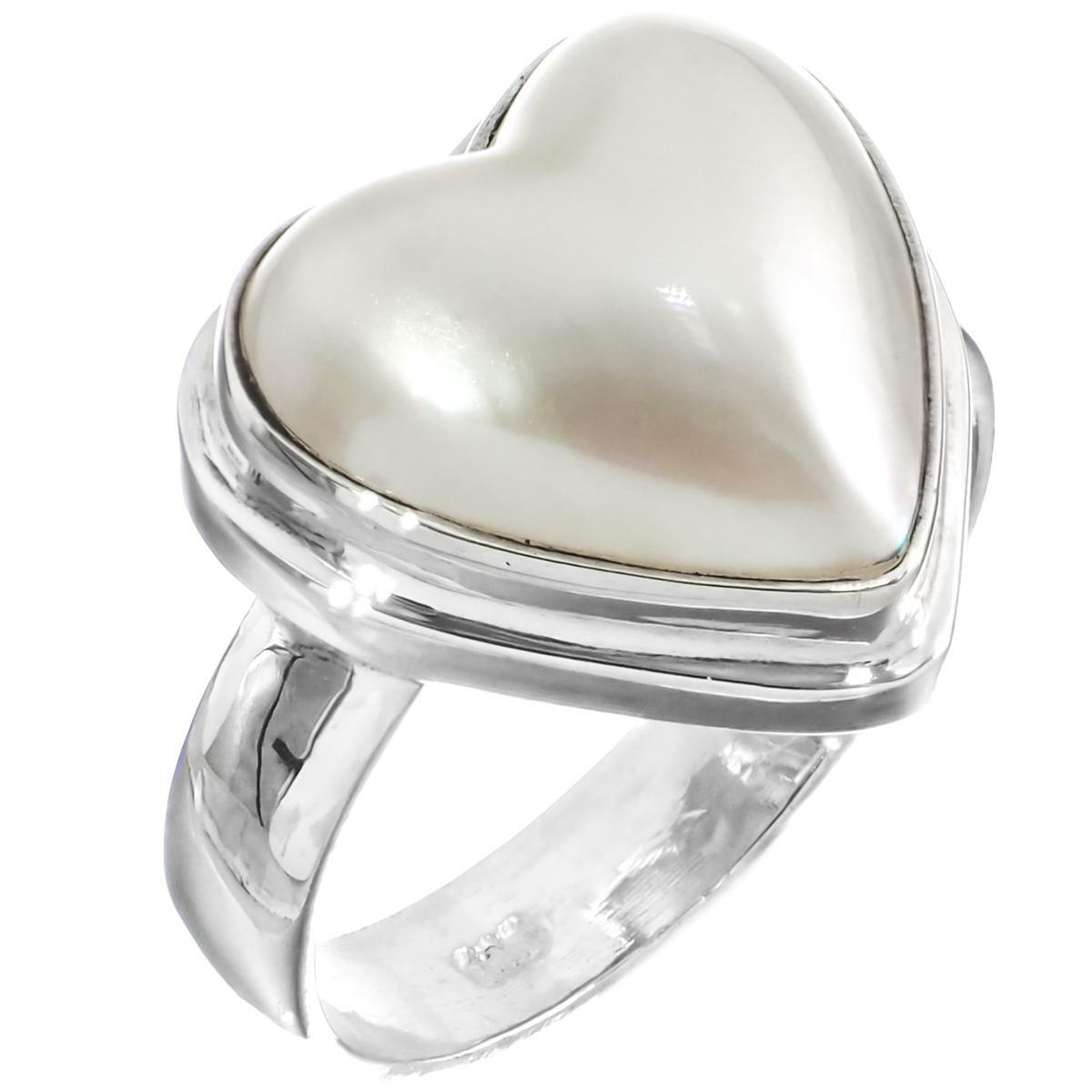 Pearlish Heart Shaped Fancy Cup Ring